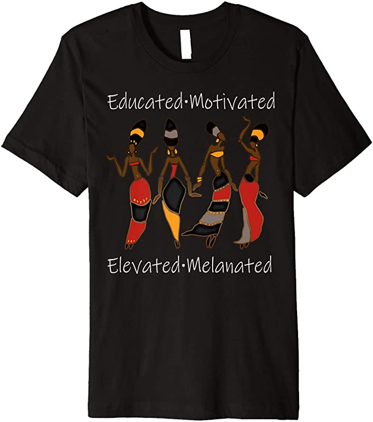 Black Queen Educated Melanin African American Women Premium T-Shirt