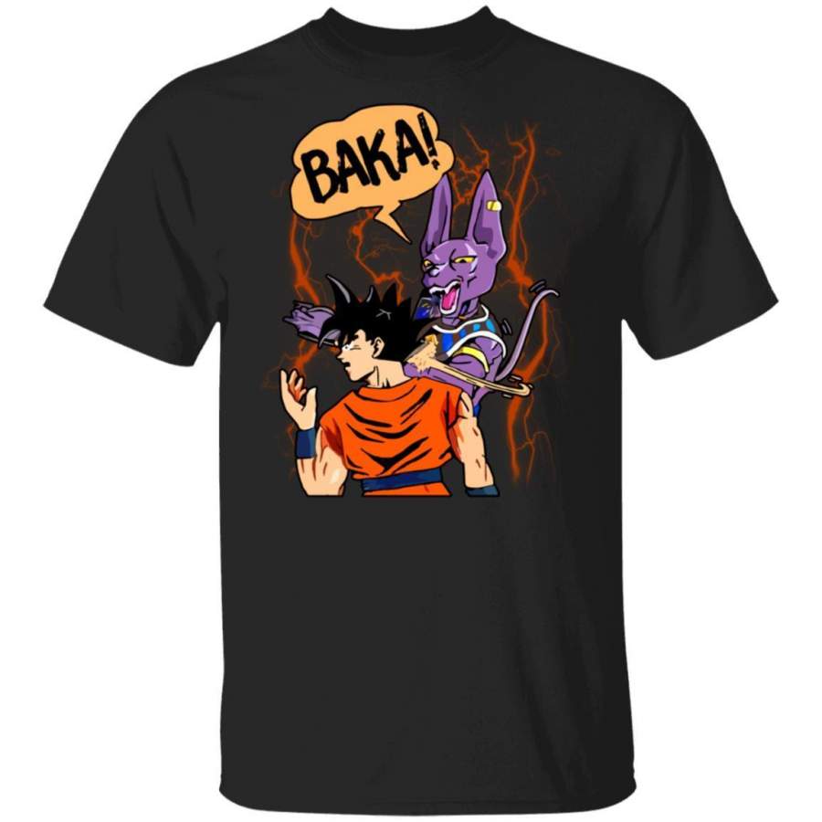 Lord Beerus Slaps Goku and Says Baka Shirt Funny Dragon Ball Tee