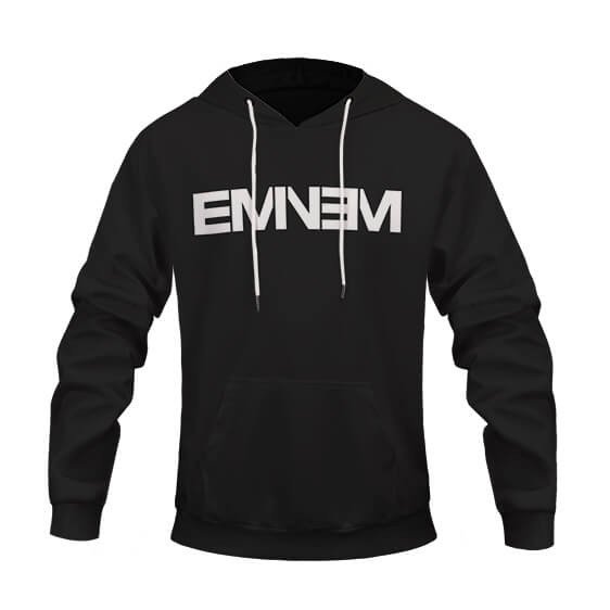 Eminem Merch American Rap Icon Eminem Minimalist Logo Art Black Hoodie