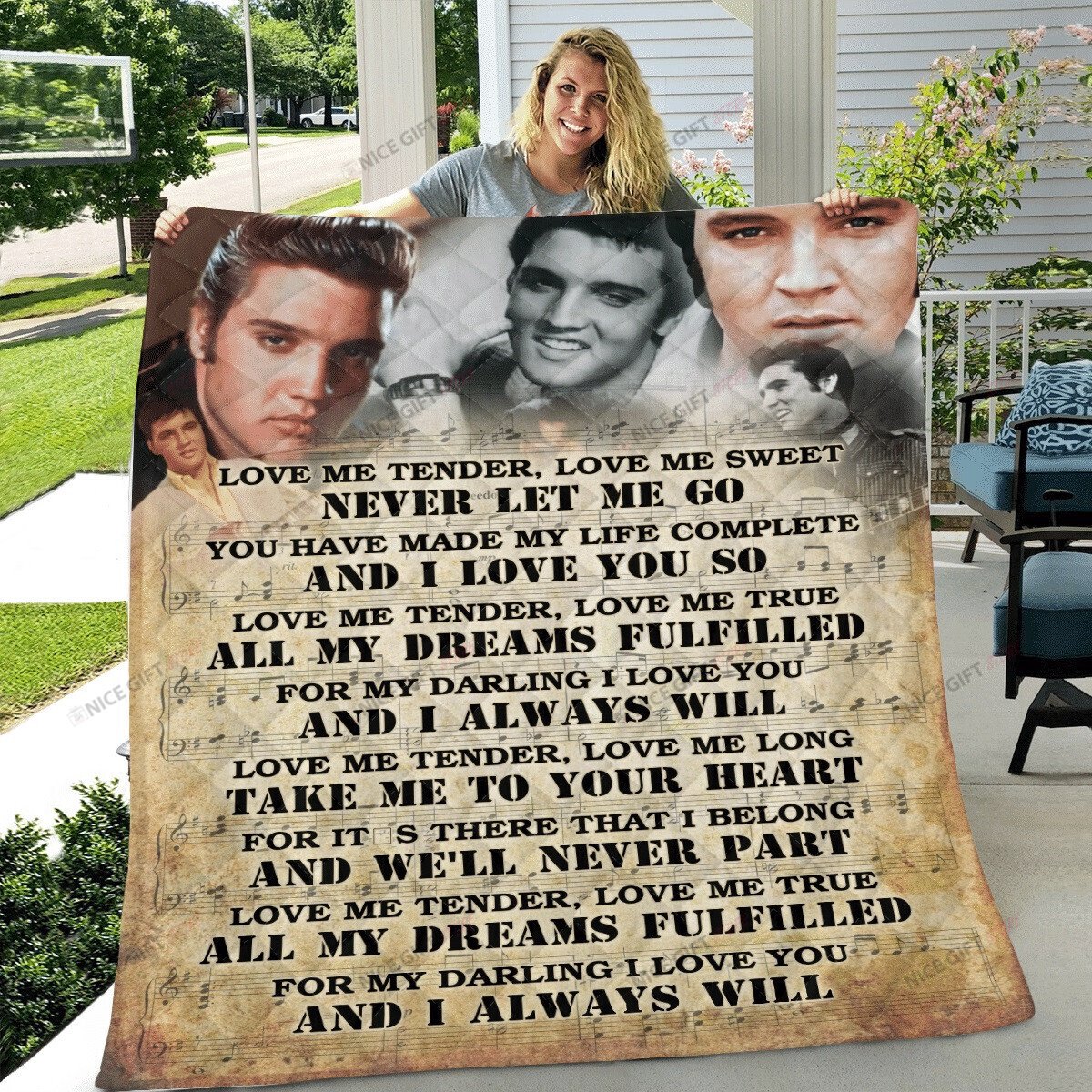 Elvis Presley Fleece Blanket Blk-U1X7