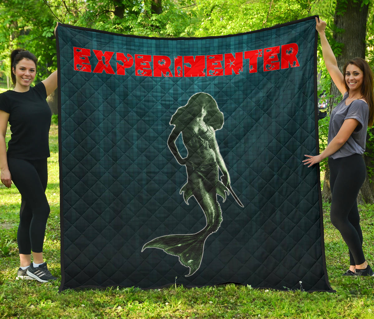 Horror Movie Premium Quilt | Mermaid Experimenter With Knife Quilt Blanket Nt083004