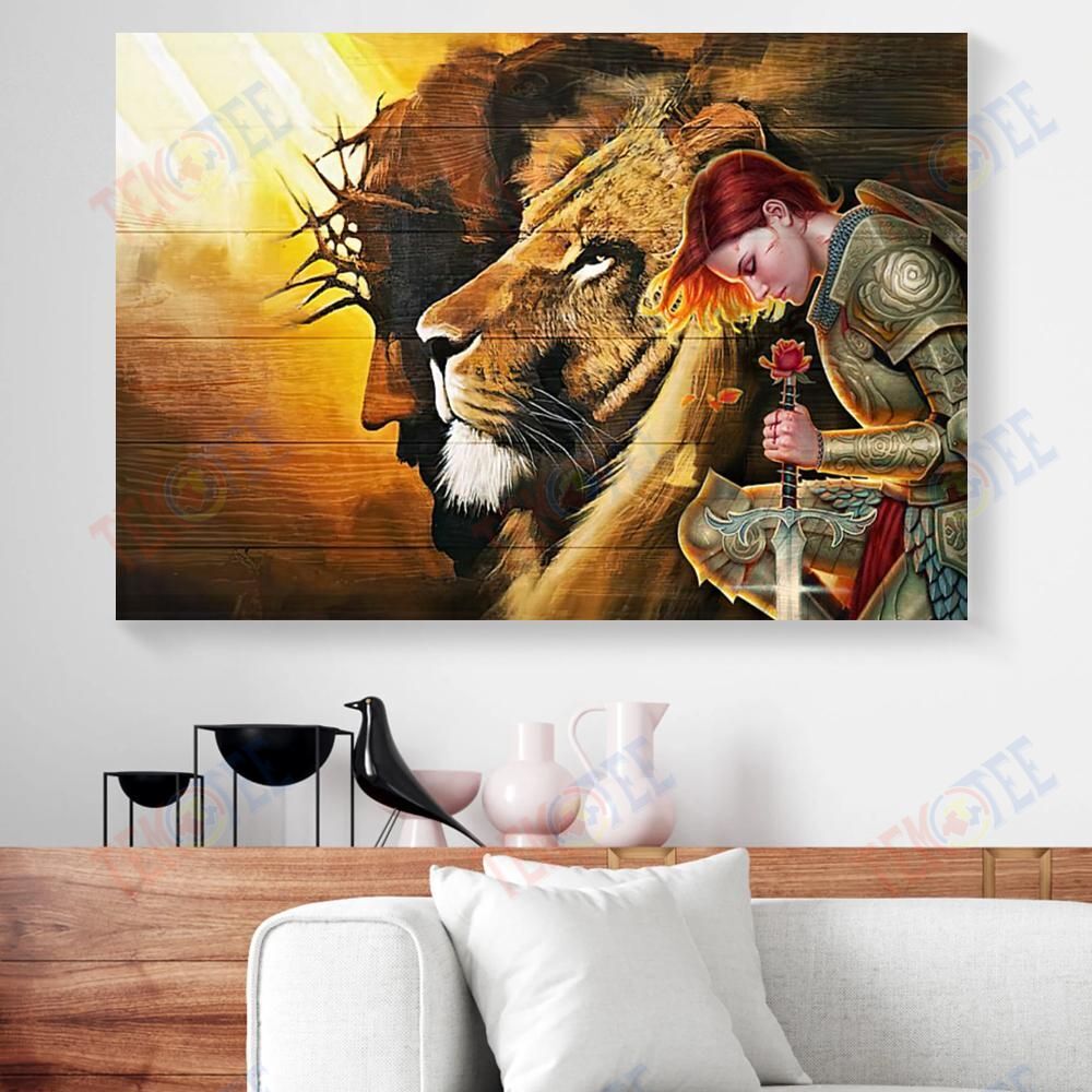 Canvas Art Prints Warrior Lion Jesus Christian Horizontal Canvas Wall Art Delightful Living Room Bedroom Bathroom Home Decoration