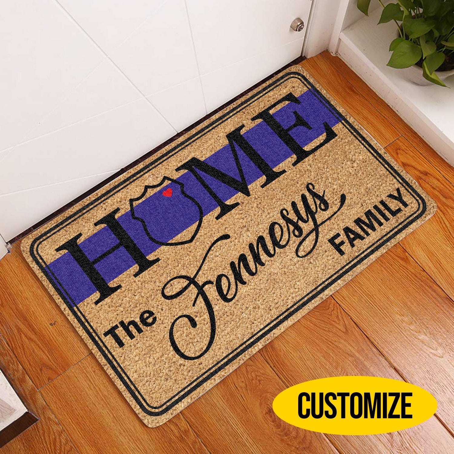 Home-The Family Personalized Coir Pattern All Over Printing Doormat Pre2137