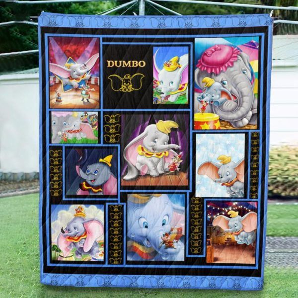 Dumbo Blue Fabric 3D Quilt Blanket HGM39