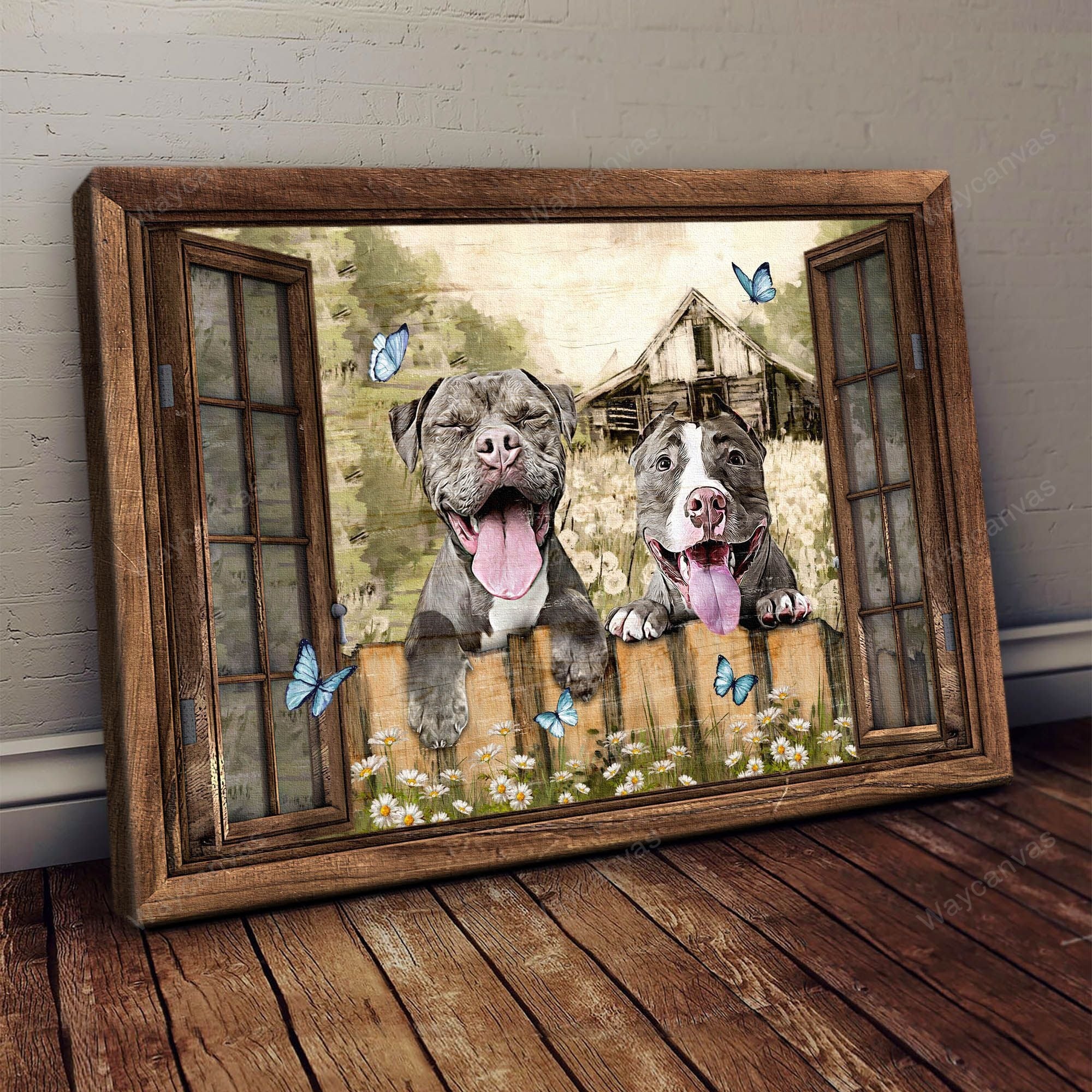 American Pit Bull Poster – Happy Pets Canvas Home Décor Gifts For Family Members – Gigo Smart