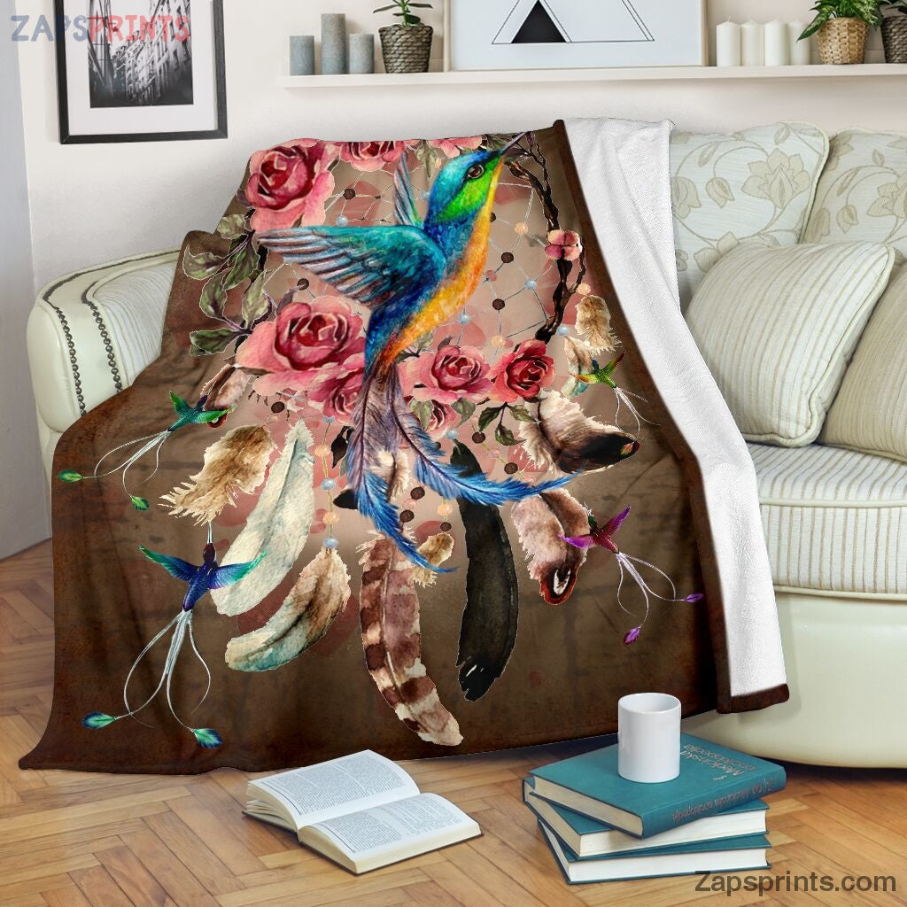 Flower With Hummingbird Blanket – Cool Gift Ideas