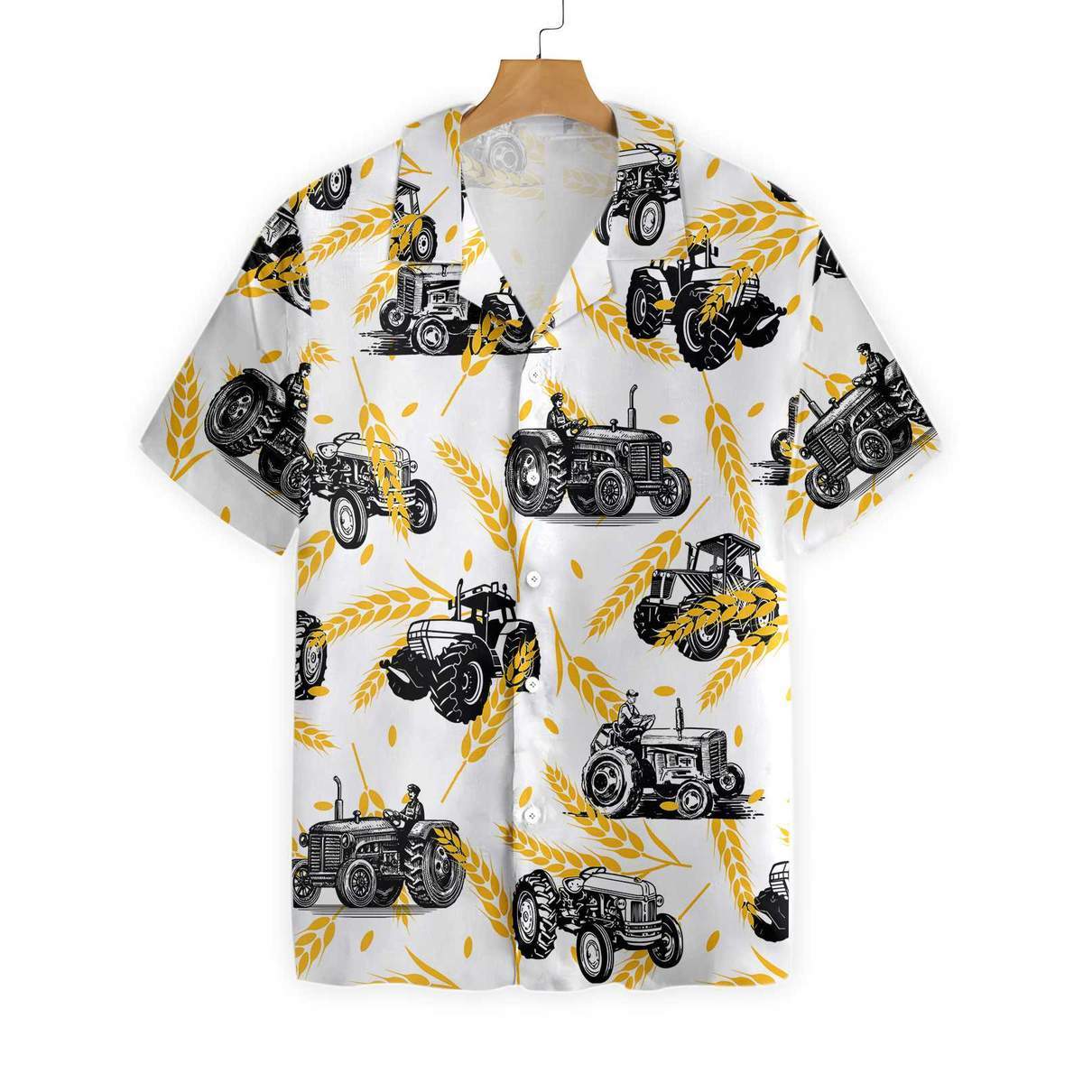 Tractors On Wheat Pattern All Over Printed Hawaii Shirt Ha103192