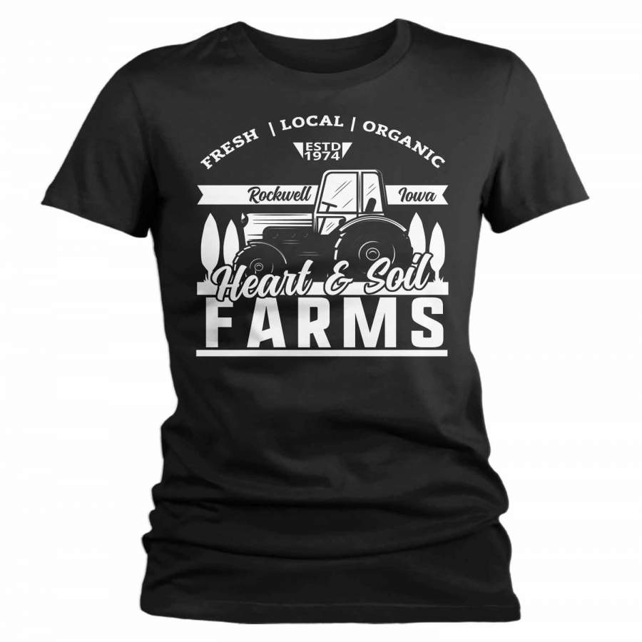Women’s Personalized Farm T Shirt Vintage Tractor Shirt Farmer Gift Idea Custom Tractor Field Tee Shirts Customized TShirt