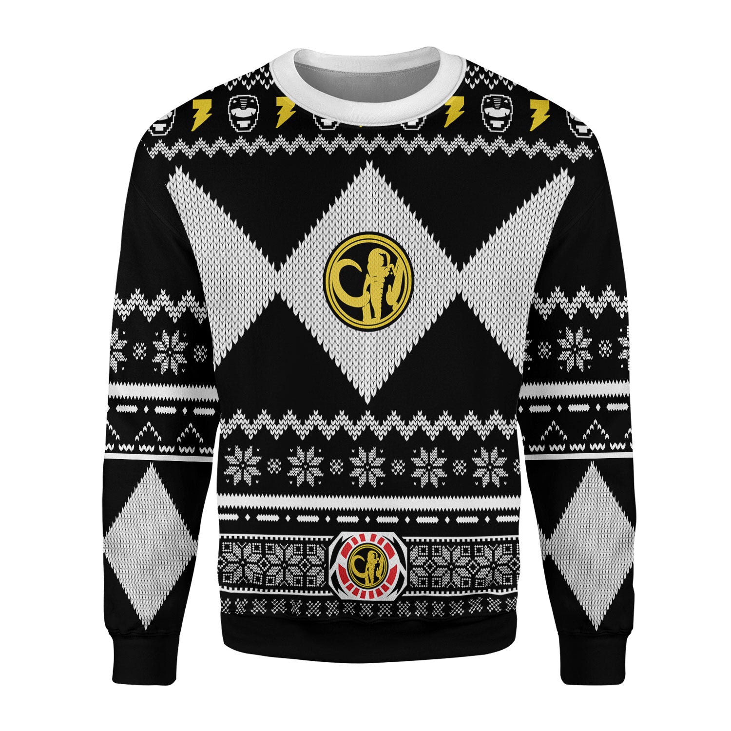 Customspig Christmas Sweater Black Power Ranger 3D Apparel