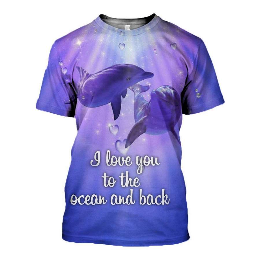 3D Printed Dolphin T-Shirt Cool Beautiful