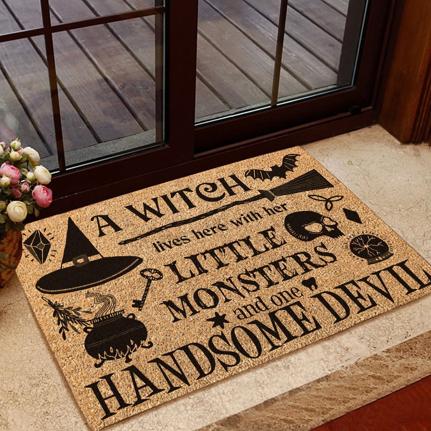 A Witch Lives Here With Her All Over Printing Doormat Pre1961