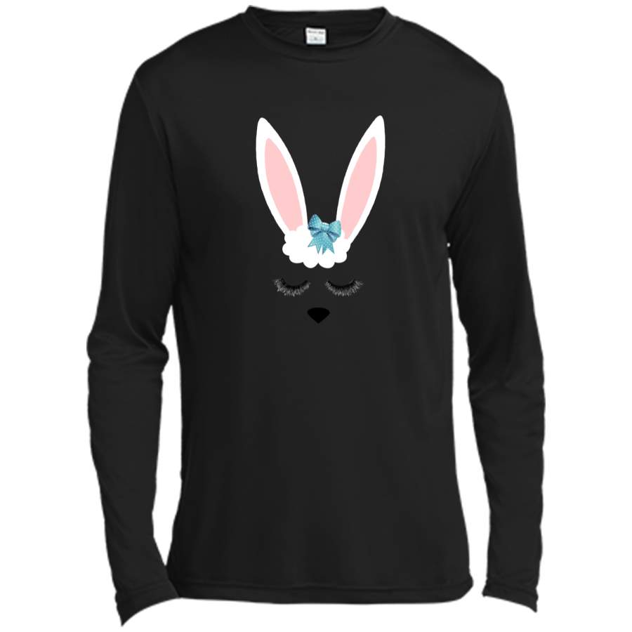 Cute Easter Bunny Shirt For Big Girls or Toddlers Long Sleeve Moisture Absorbing Shirt