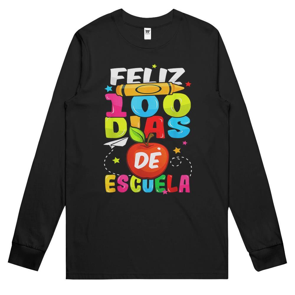 Feliz 100 Dias De Escuela Spanish Happy 100Th Day Of School Long Sleeve T Shirts