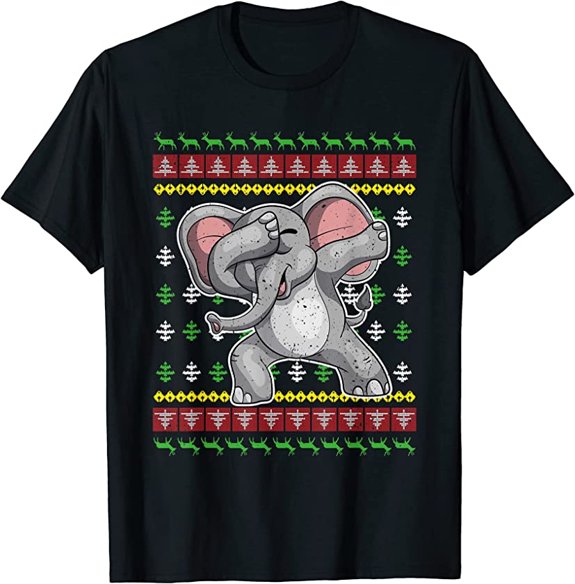 Merry Xmas Zoo Animal Lover Ugly Christmas Africa Elephant T-Shirt