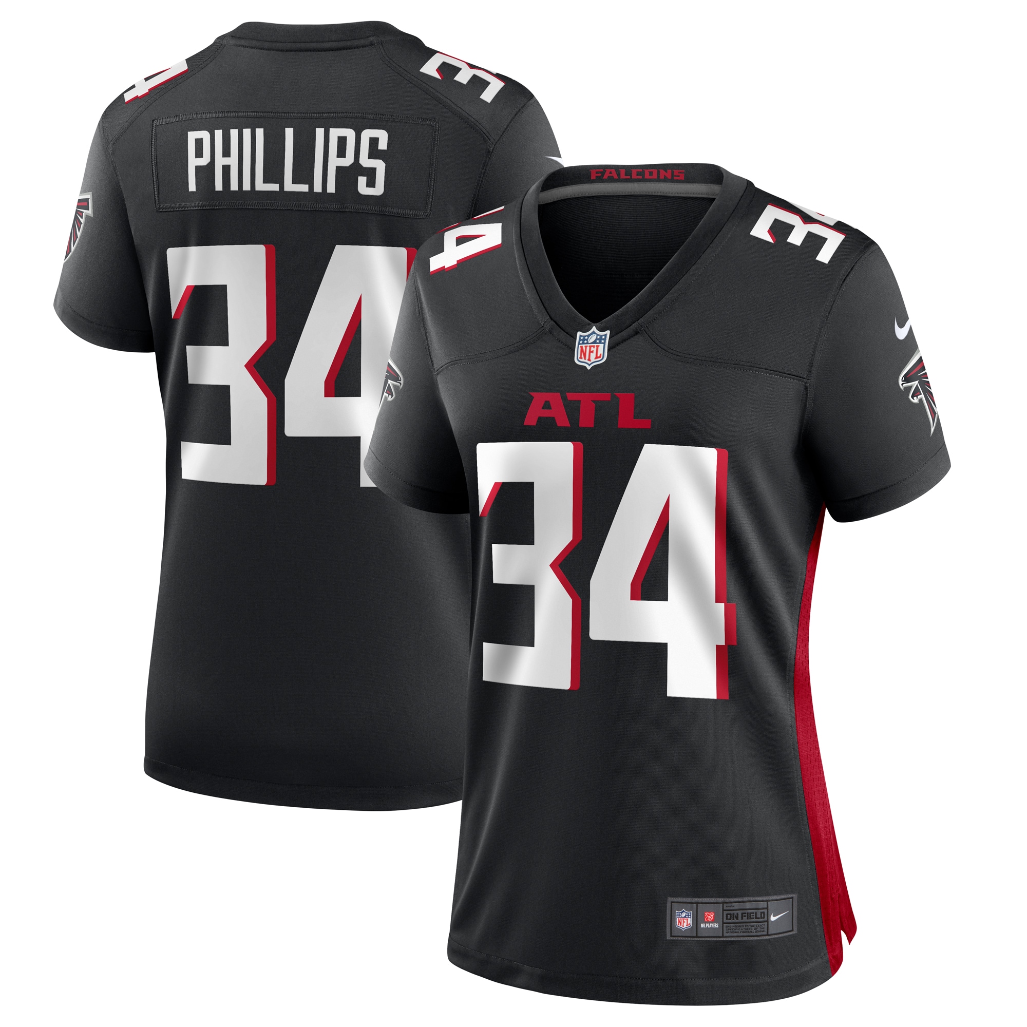 Women’s Atlanta Falcons Clark Phillips III  Black Team Game Jersey