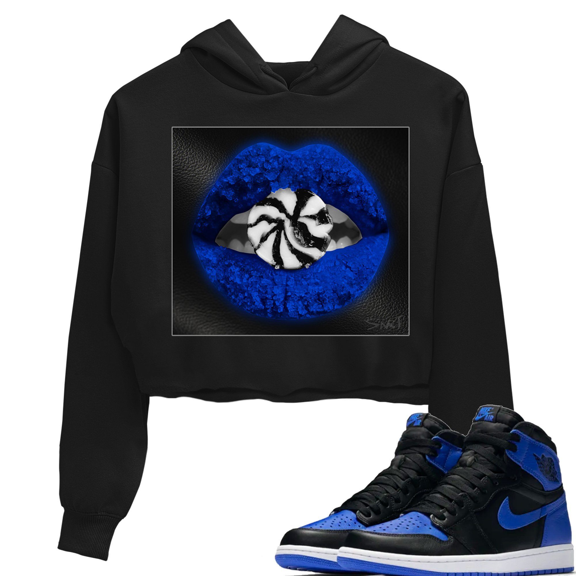 Lips Candy Crop Hoodie – Air Jordan 1 Royal Black