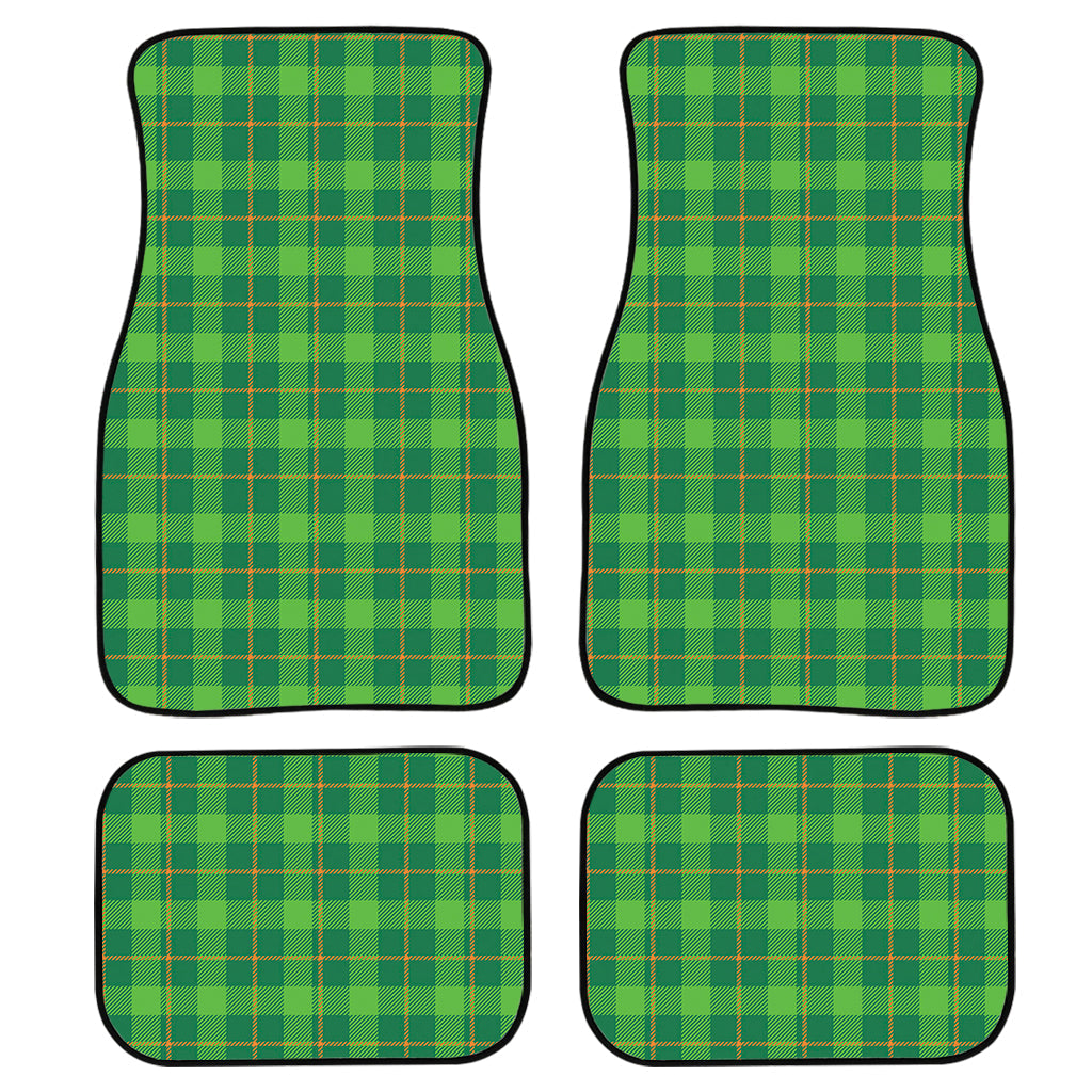 Shamrock Tartan St. Patrick’S Day Print Front And Back Car Floor Mats, Front Car Mat