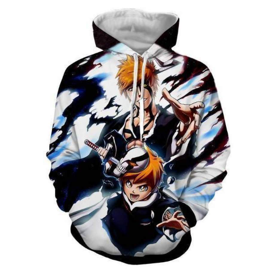 Bleach Kid and Grown Up Ichigo Soul King Palace Hoodie  T-Shirt