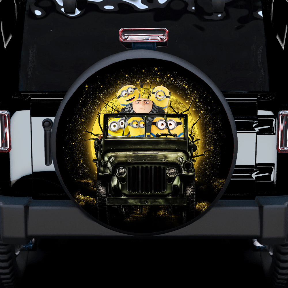 Despicable Me Gru And Minions Ride Jeep Moonlight Halloween Funny Car Spare Tire Covers Gift For Campers