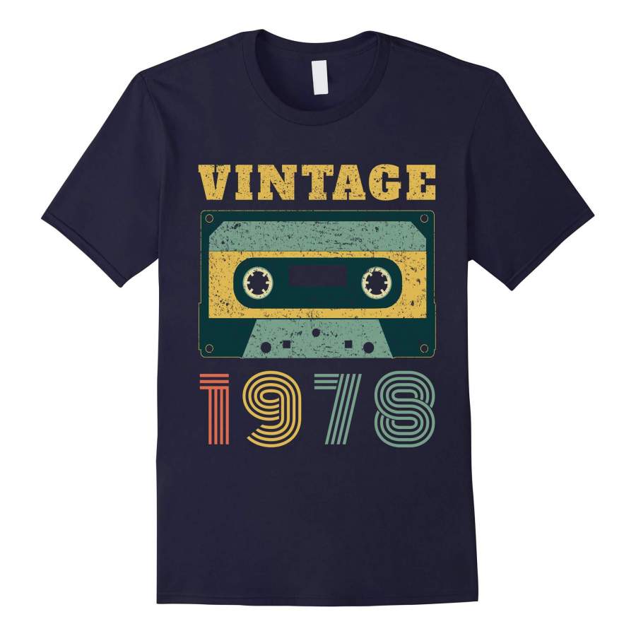 40th Birthday Gift Vintage 1978 Year Old Mixtape T-Shirt