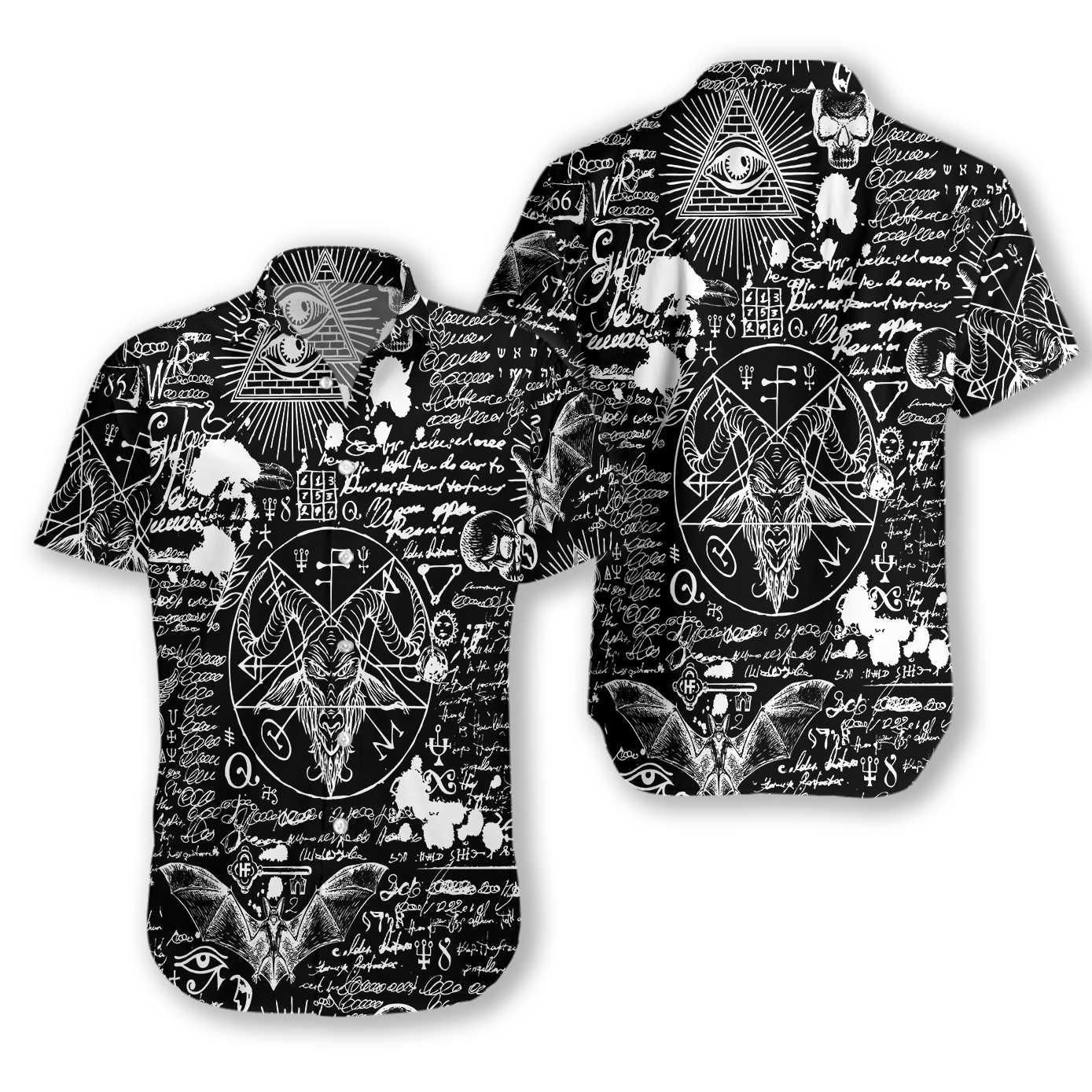 Seamless Occultism Satanic Goth 1412 Hawaii Shirt Ha44317