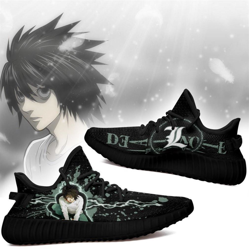 L Lawliet Yz Death Note Anime Yeezy Black Shoes Sport Sneakers - Safecheckoutnow Fashion