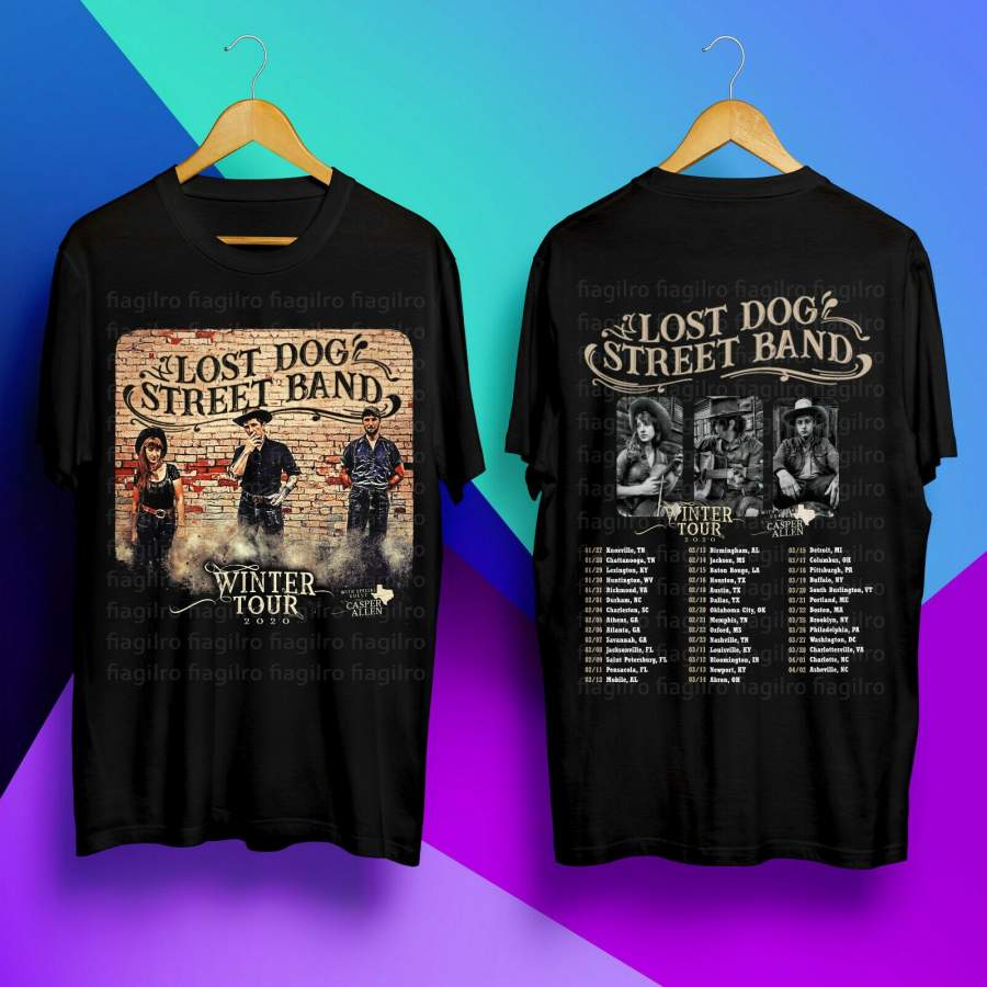 Lost Dog Street Band Winter Tour 2020 Black Unisex T-Shirt