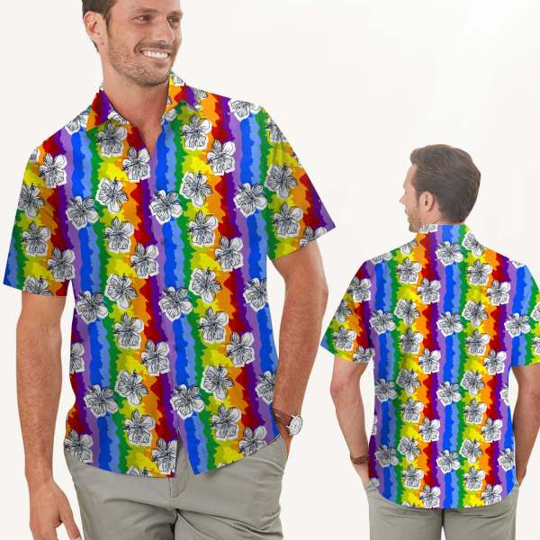 Hawaiian Shirt Lgbt Hibiscus Men Ha17165