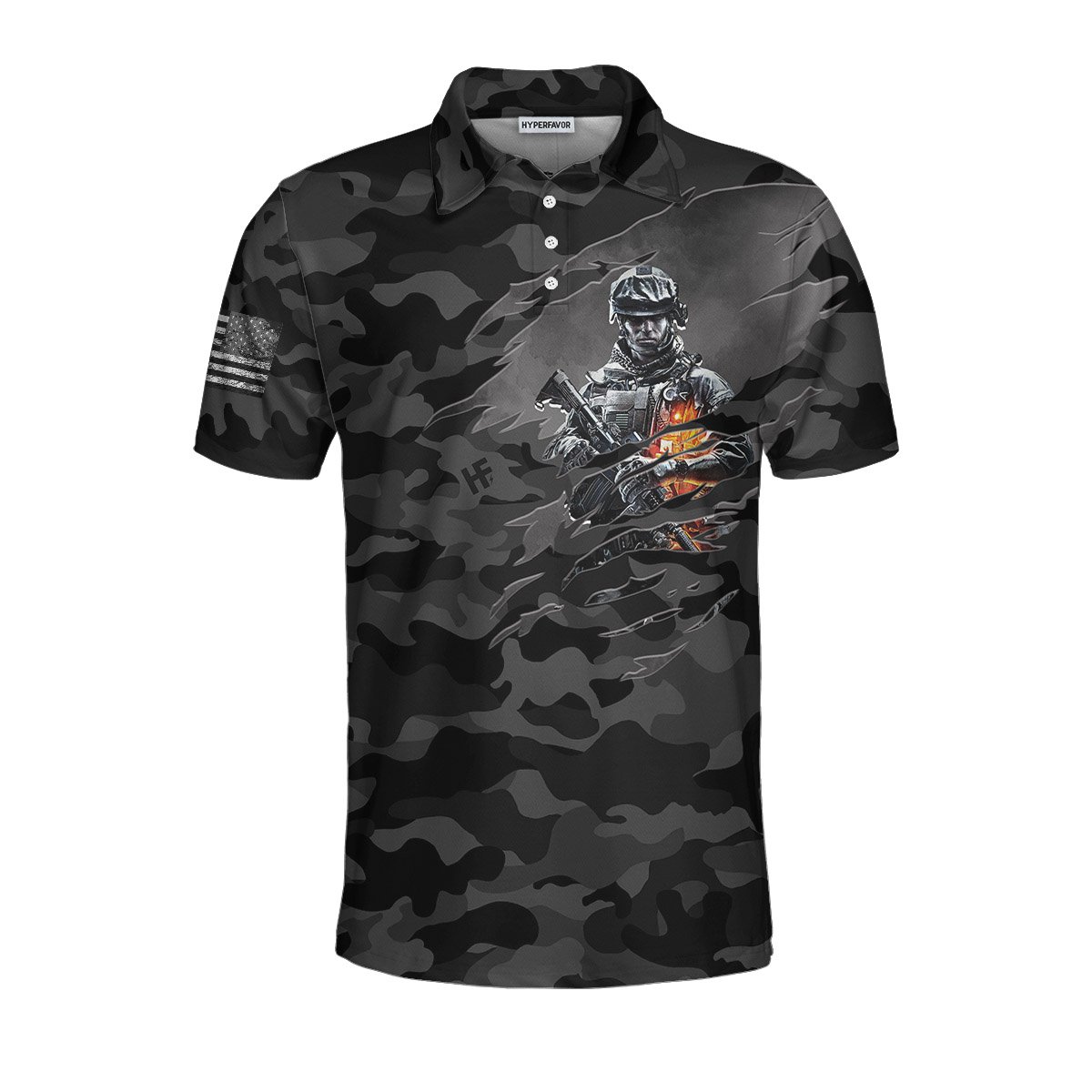 I Served My Country Polo Shirt, Dark Colored Camouflage Veteran Shirt Design, Best Gift For Veterans