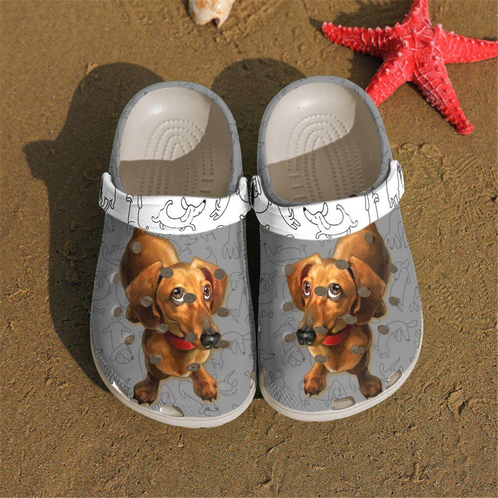 Dachshund Personalized Clog, Custom Name, Text, Color, Number Fashion Style For Women, Men, Kid, Print 3D Dachshund Lovers