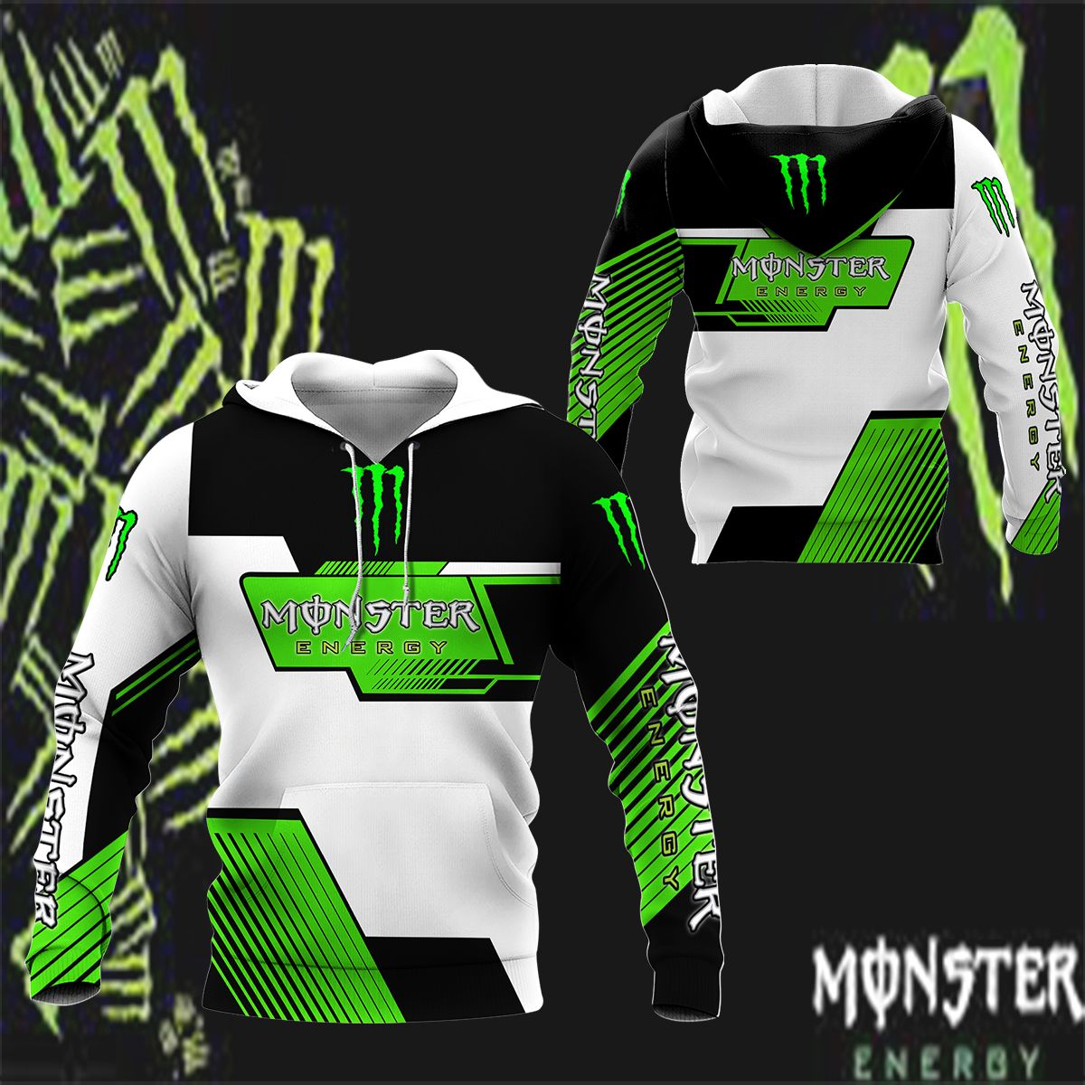 3D All Over Printed Monster Energy DVT-HT Shirts Ver 3 (Green)