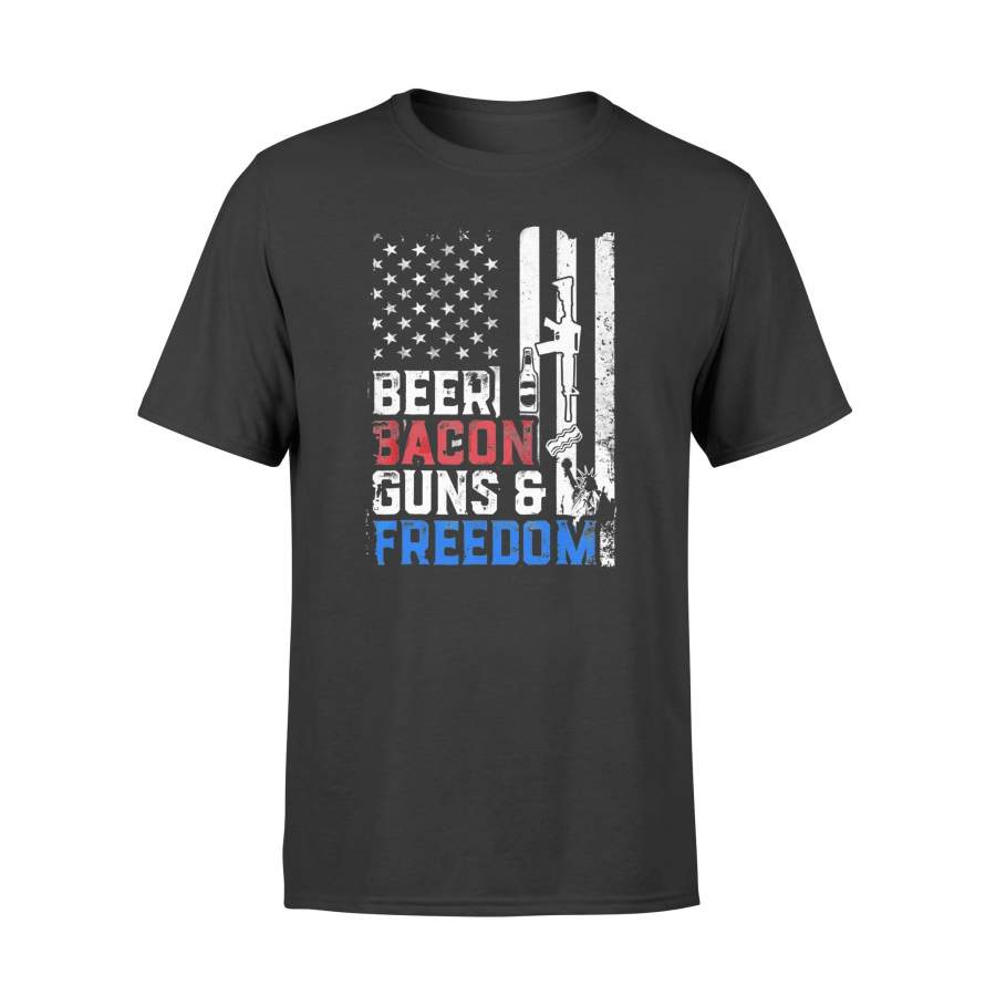 4th of July Beer Bacon Guns And Freedom T-Shirt – Standard T-shirt