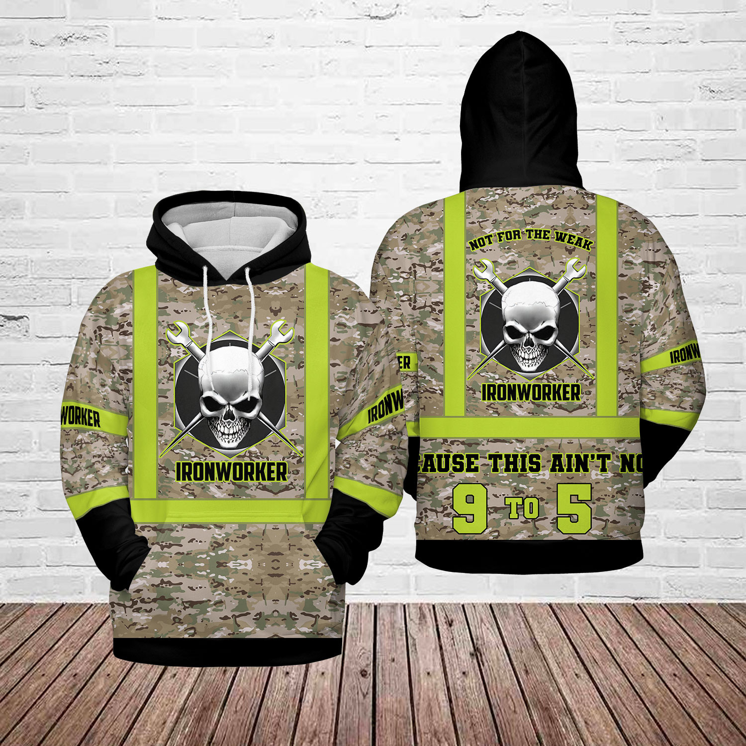 Ironworker Skull Not For The Weak Custom Name Hoodie 3D #280122H