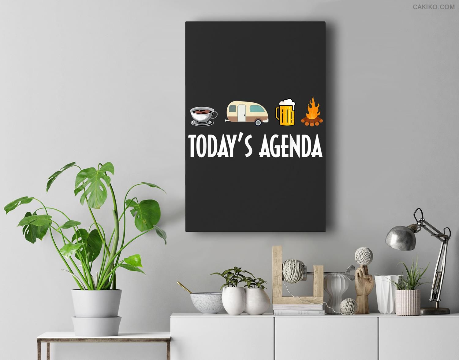 Funny Today’S Agenda Coffee Camping Beer Campfire Camp Premium  Canvas