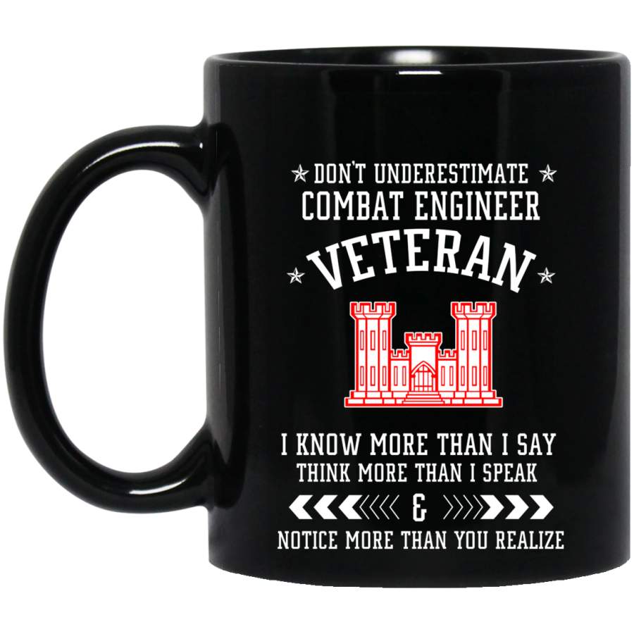 Don’t Underestimate Combat Engineer Veteran T-Shirt Veterans Day Christmas Gift Mug