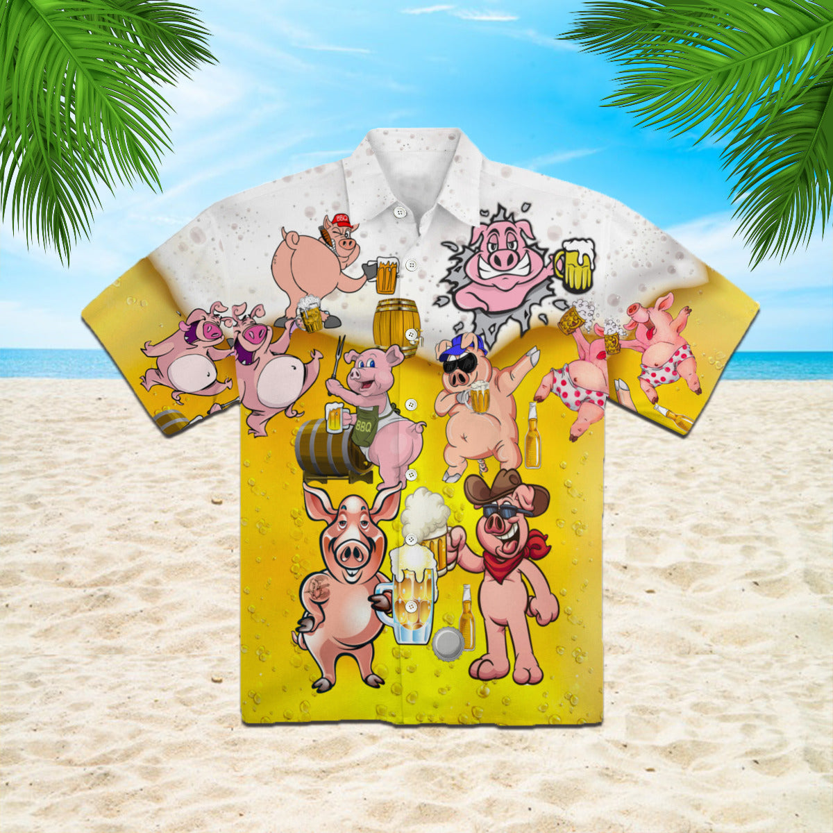 Pig America Drinking Beer Hawaiian Shirt – For Men And Women