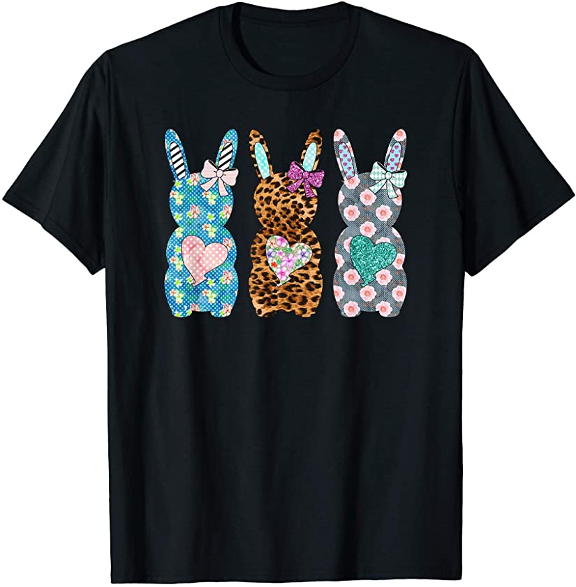 Leopard Bunny Easter Bunny Cute Easter Day Gift Girls T-Shirt