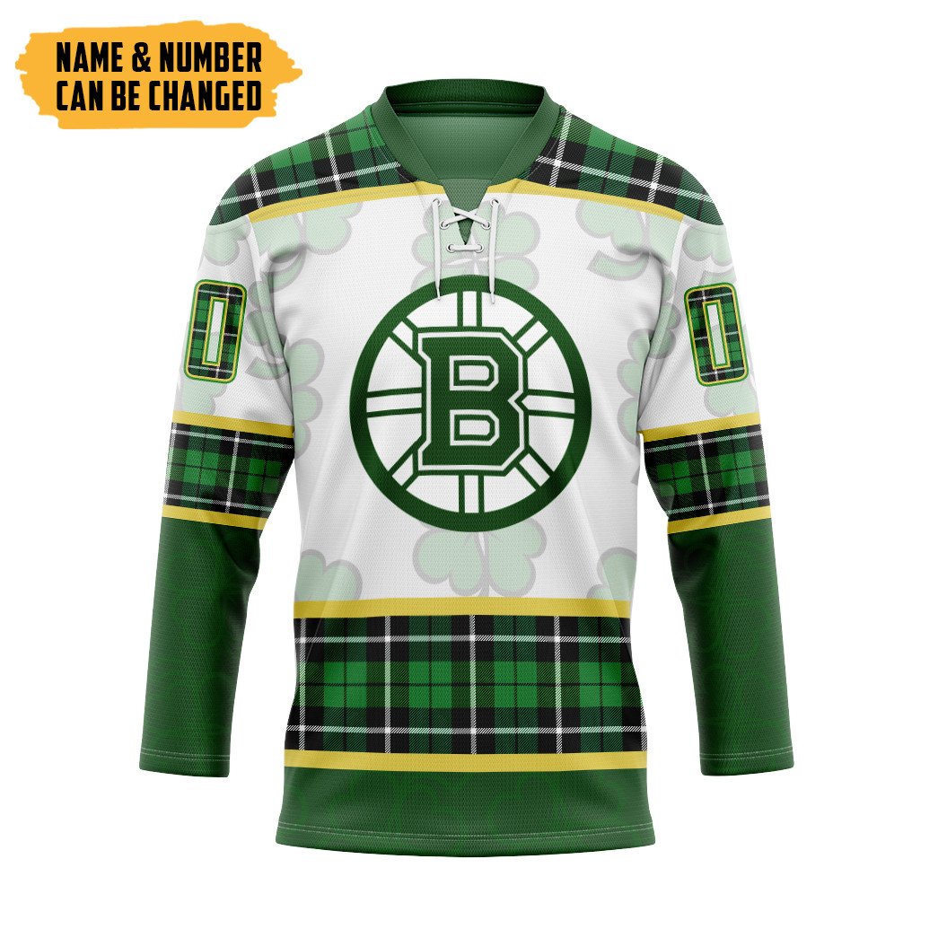 Gearhumans 3D Boston Bruins St Patrick Day Custom Name Custom Number Hockey Jersey