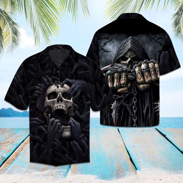 Amazing Skeleton Skull Tropical Hawaiian Shirt 131