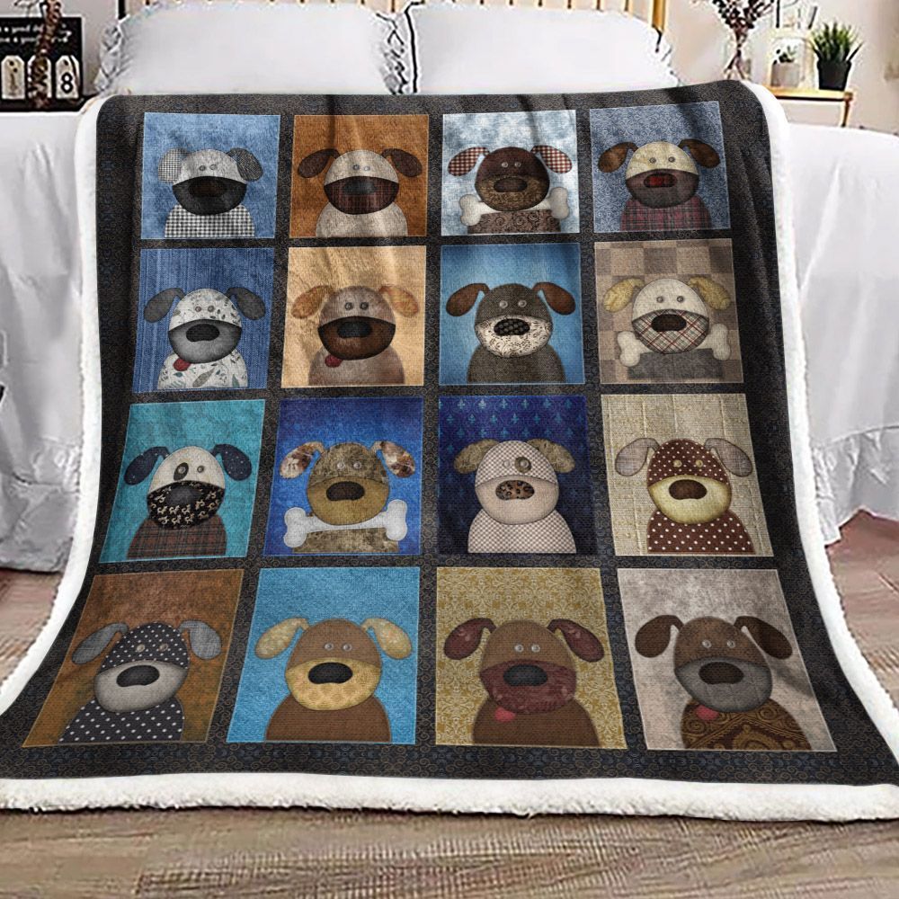 Puppy Sherpa Fleece Blanket Rrt