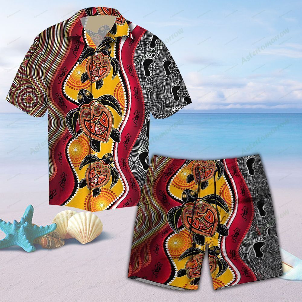 Aboriginal Turtles Map Unisex Hawaiian Shirt Beach Polynesia Culture Hawaiian Ha38782