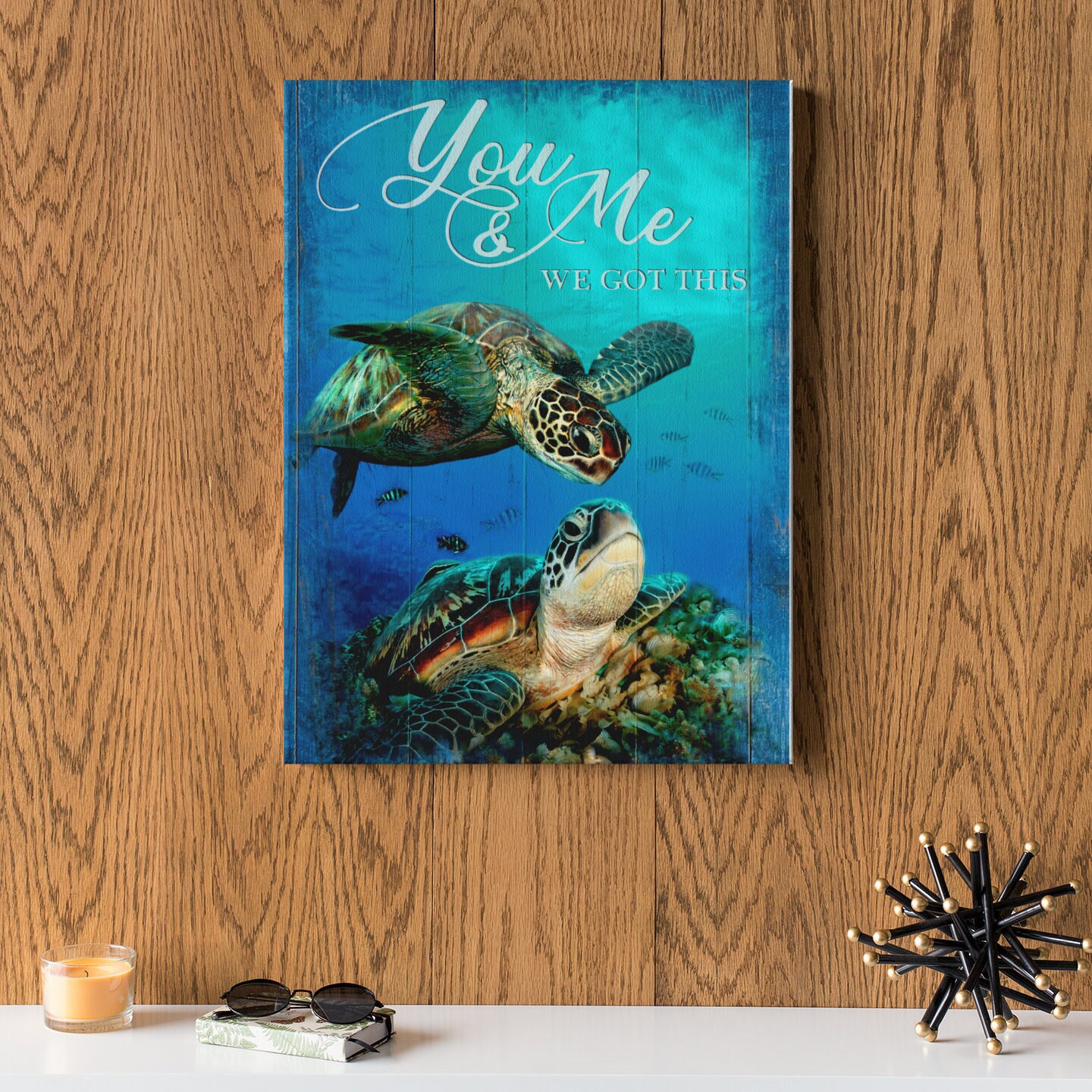 You And Me We Got This Canvas, Beach Turtle Canvas, Blue Sea Canvas, Gift Canvas, Home Decor Canvas – Canvas Prints, Wall Art Canvas