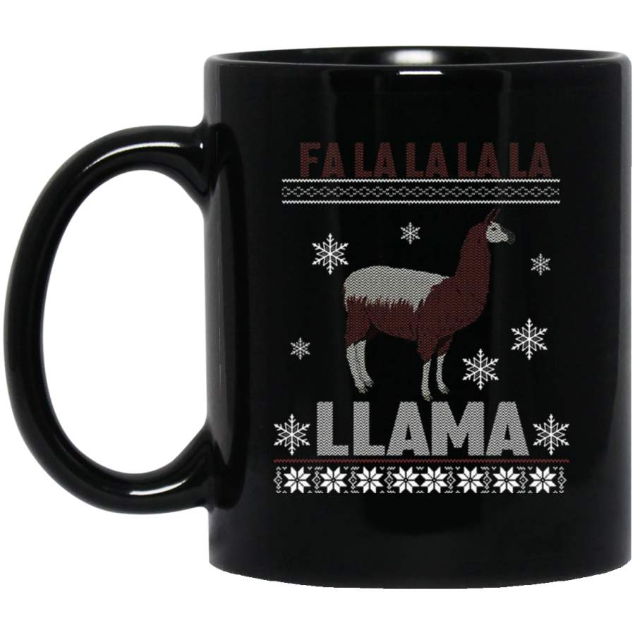 Ugly Christmas Sweater Big Llama Adult Mug 11 oz 15 oz Black Mug