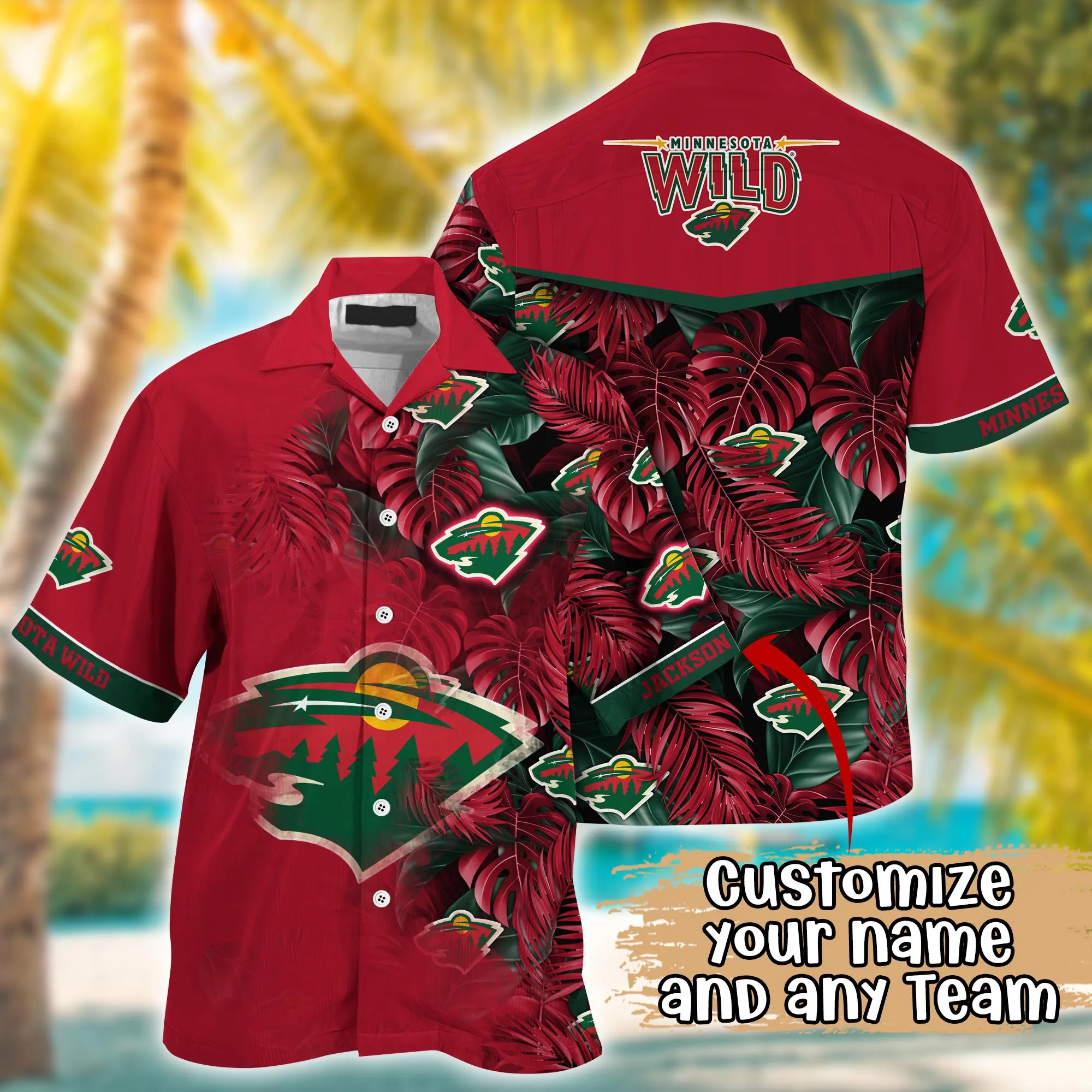 Minnesota Wild Nhl Summer Hawaii Shirt And Tshirt Custom Aloha Shirt