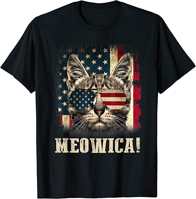 Vintage Meowica Shirt Merica 4th of July