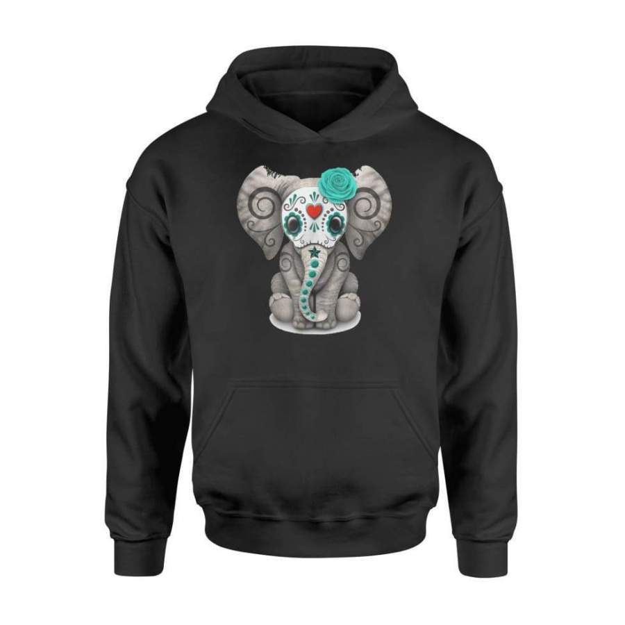 Sugar Skull Elephant Day Of The Dead Halloween Shirt – Standard Hoodie