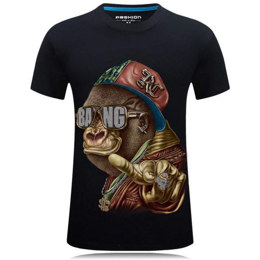 3D T-shirt Men Summer Animal Hip-hop T-shirts Men Cotton Casual T shirt