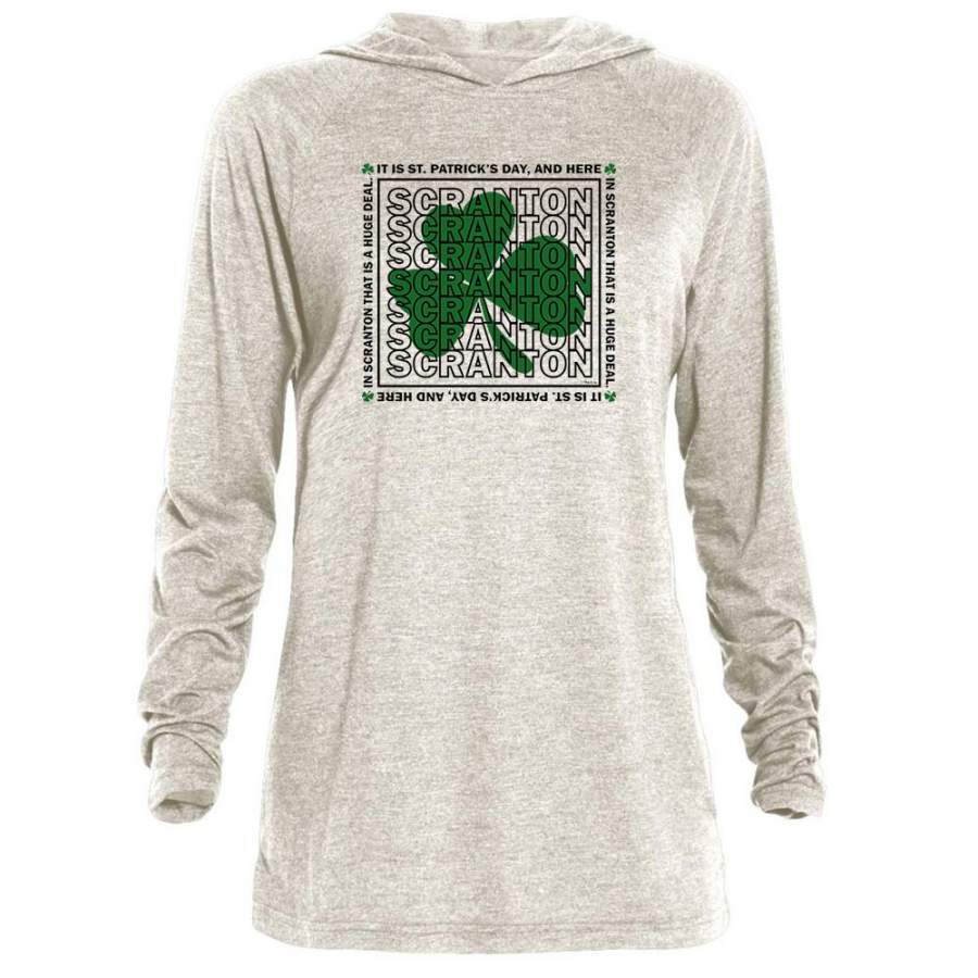 The Office Scranton St. Patrick’s Day Tri-Blend Raglan Hoodie