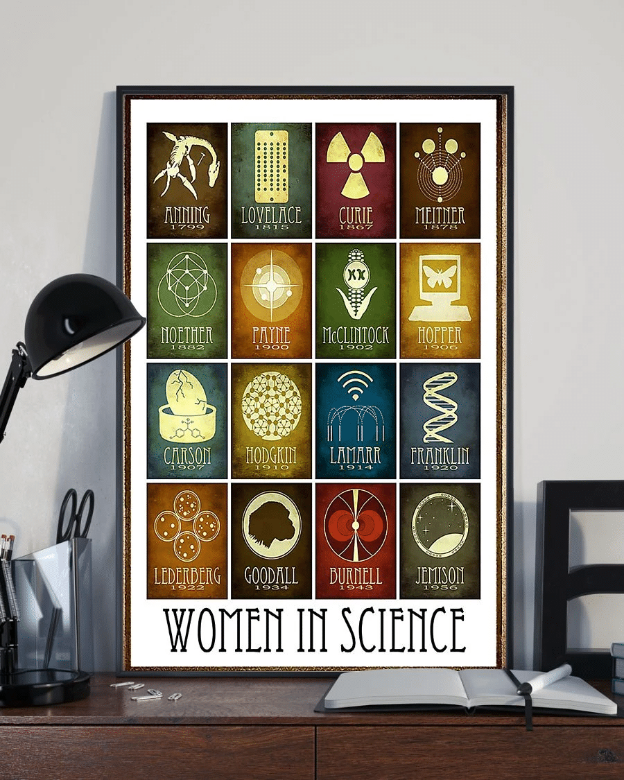 Women In Science Poster Canvas – Vintage Home Decor Wall Art Evg81047