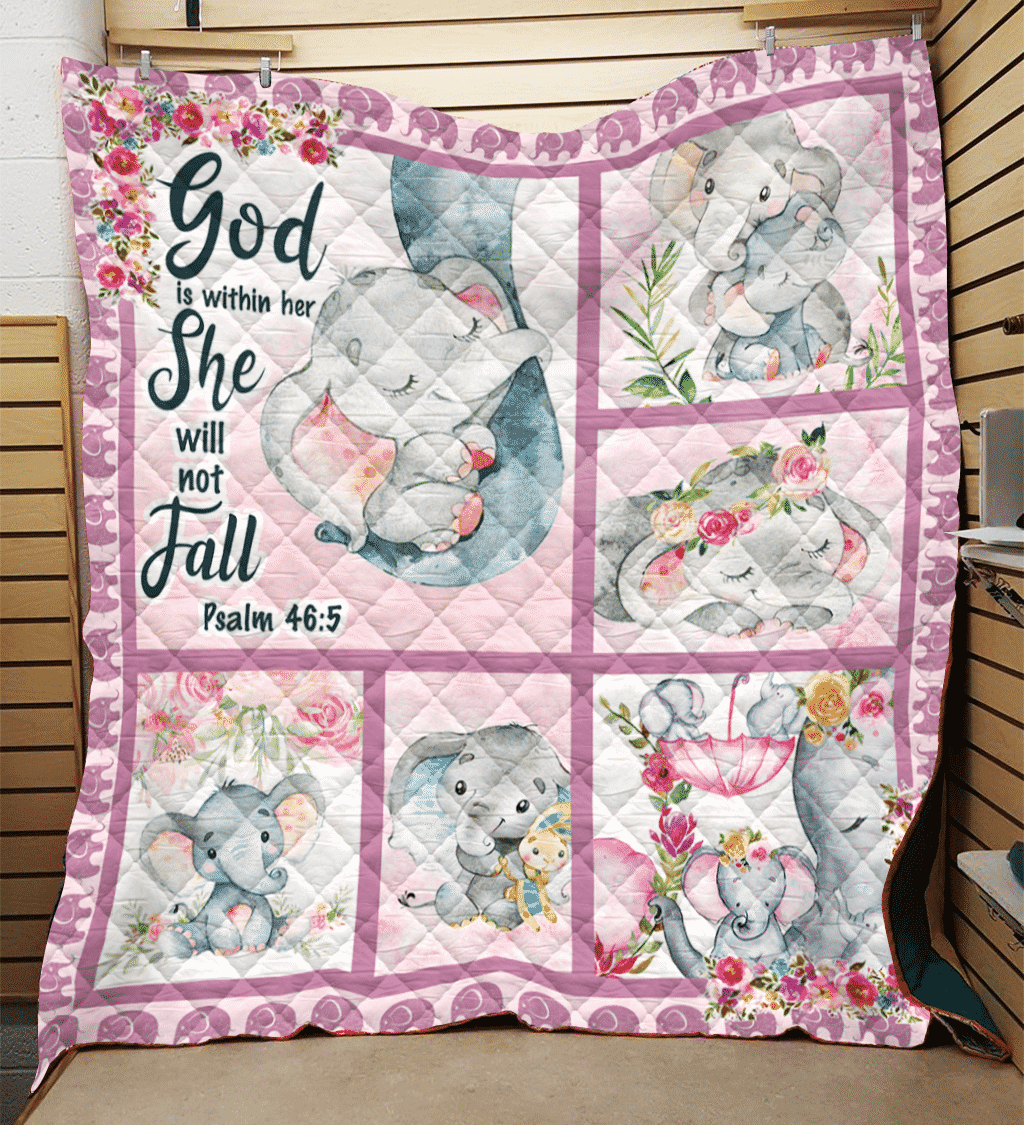 Animal  Elephant As Long As You Love Me  God Is Within Her  She Will Not Fall  Quilt Blanket